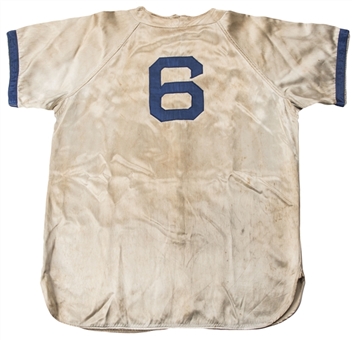 1946 Carl Furillo Game Used Brooklyn Dodgers Satin Home Jersey (MEARS)